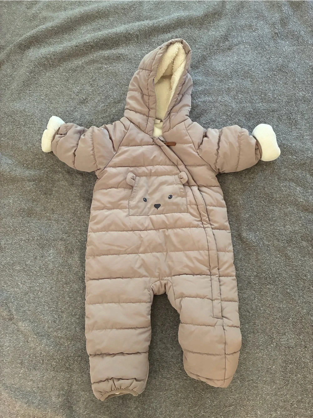 H&M Cream Sherpa Baby Hooded Bunting